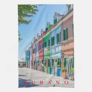 Burano houses tea towel