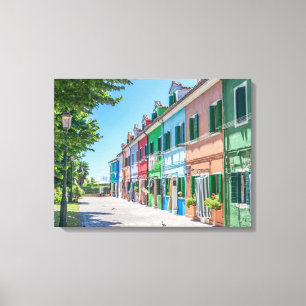 Burano houses view canvas print