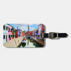 Burano, Italy Italian Colourful Houses & Boat Cana Luggage Tag