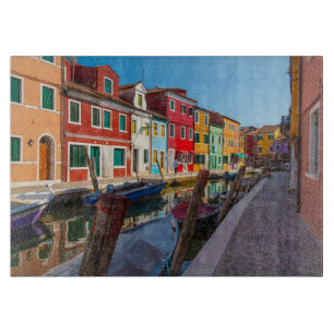 Burano Street Scene Venice Italy Cutting Board