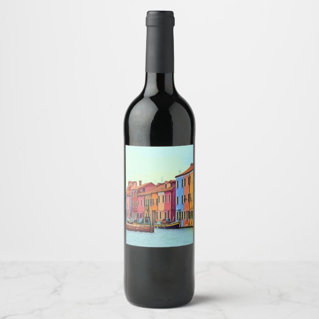 BURANO - Venetian Lagoon Venice - Burano Wine Label (Front)