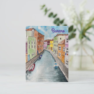 Burano Venice Bright coloured houses Postcard