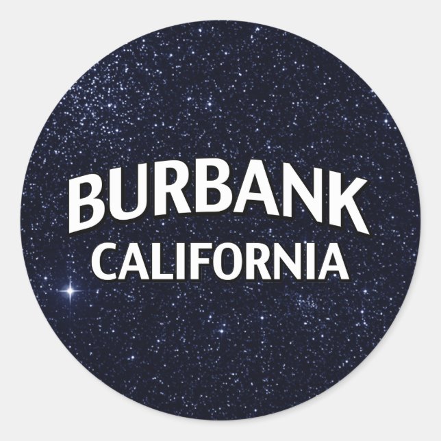 Burbank California Classic Round Sticker (Front)