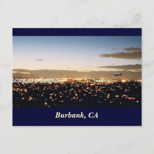 Burbank Nightscape, Burbank, CA Postcard