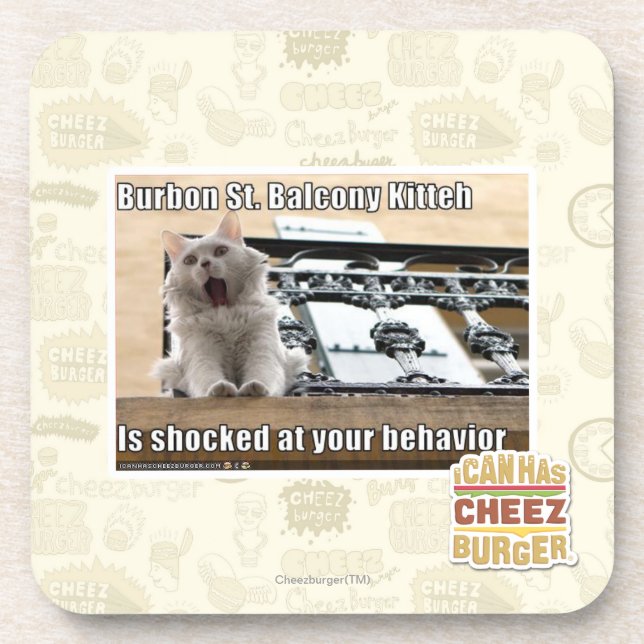 Burbon St. Balcony Kitteh Coaster (Front)