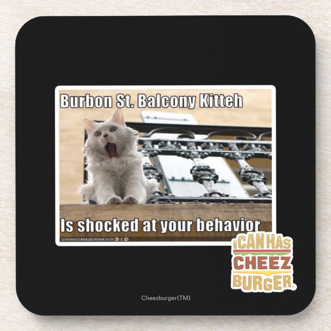 Burbon St. Balcony Kitteh Coaster (Front)