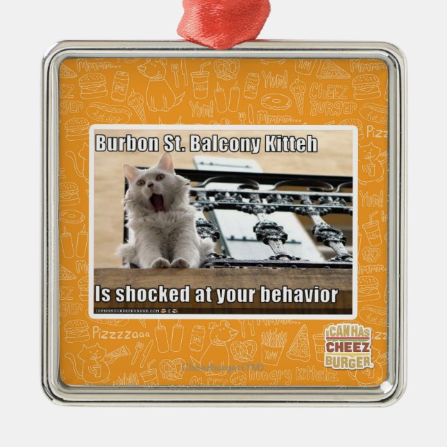 Burbon St. Balcony Kitteh Metal Tree Decoration (Front)