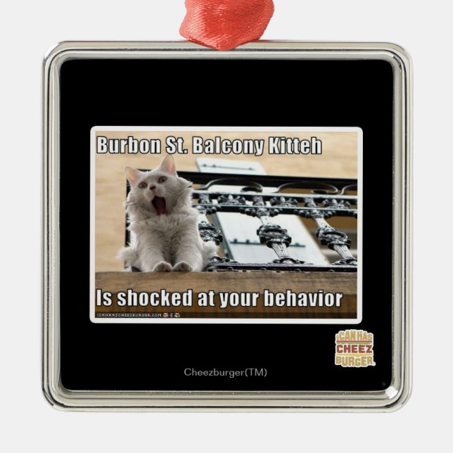 Burbon St. Balcony Kitteh Metal Tree Decoration (Front)