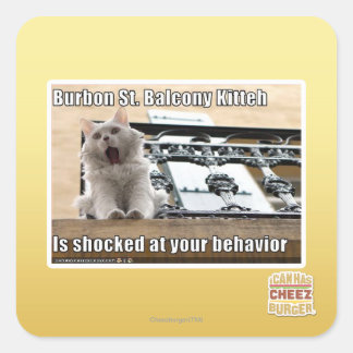 Burbon St. Balcony Kitteh Square Sticker