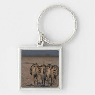 Burchell's Zebras Walking Key Ring