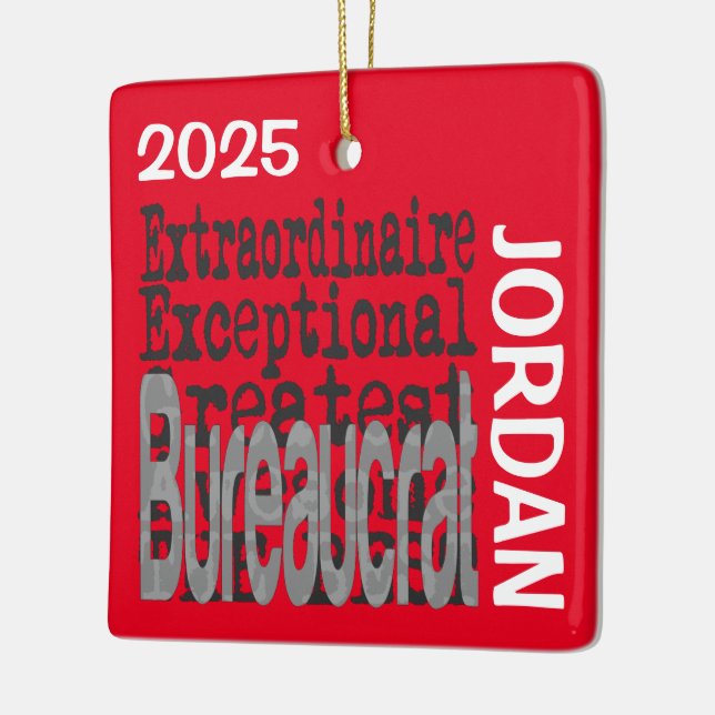 Bureaucrat Extraordinaire CUSTOM Ceramic Ornament (Left)