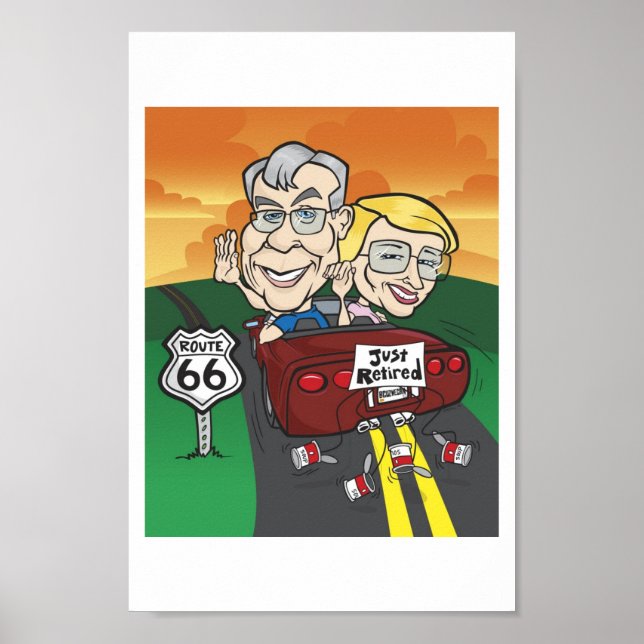 Burford retirement cartoon poster (Front)