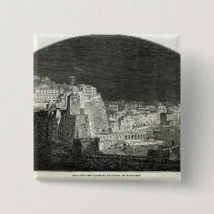 Burford's New Panorama of Naples by Moonlight 15 Cm Square Badge