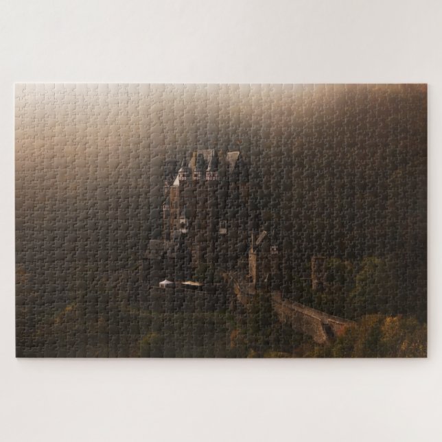 Burg Eltz castle in the morning fog Jigsaw Puzzle (Horizontal)