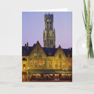 Burg Square and Belfry Tower, Bruges, Belgium Card