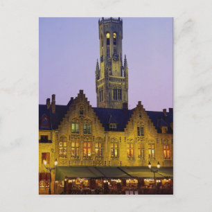 Burg Square and Belfry Tower, Bruges, Belgium Postcard