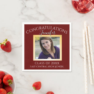 Burgandy and Gold High School Senior Napkin