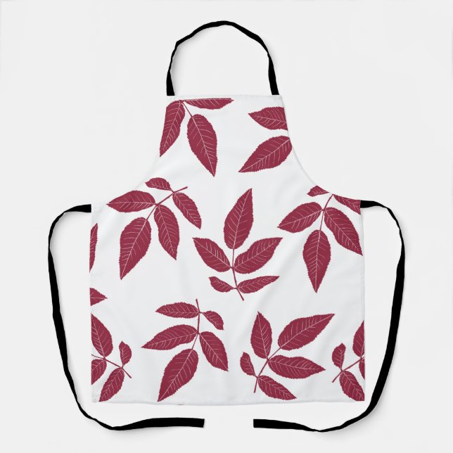 Burgandy Autumn Leaves Apron (Front)