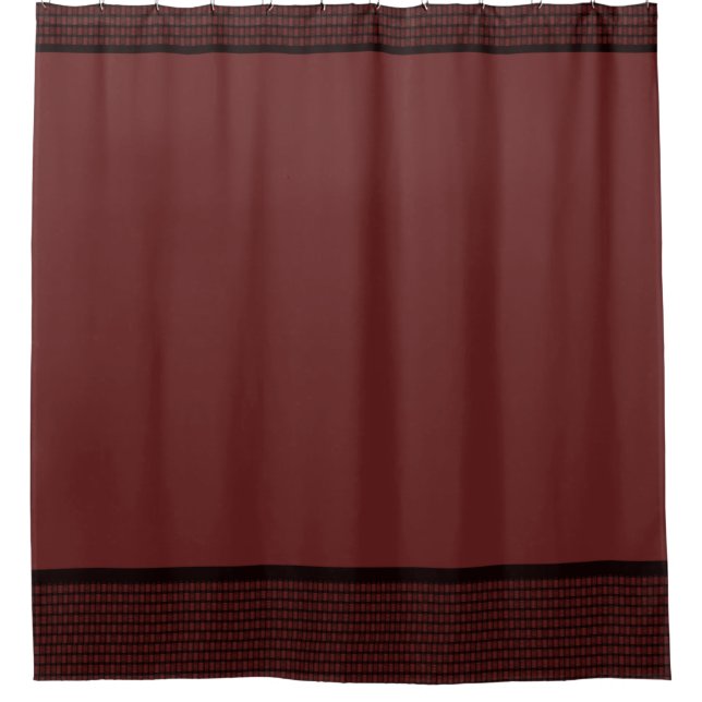Burgandy Elegant Basket Weave Shower Curtain (Front)