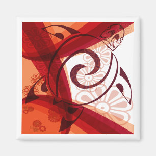 Burgandy-Floral-Turtle Magnet