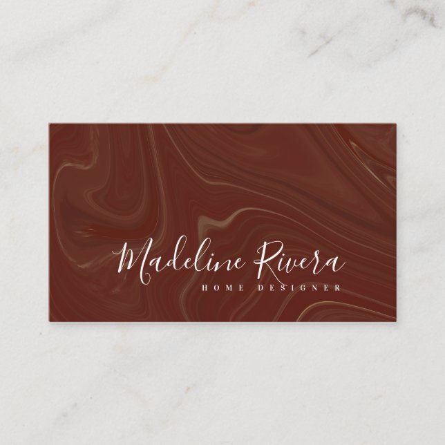 Burgandy Liquid Art Designer Makeup Beauty Artist Business Card (Front)