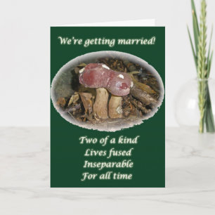 Burgandy Mushroom Getting Married Invitation