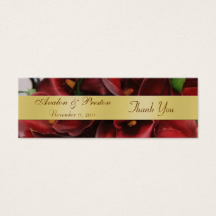 Burgandy Red Cali Lilies Floral Wedding Favour Tag