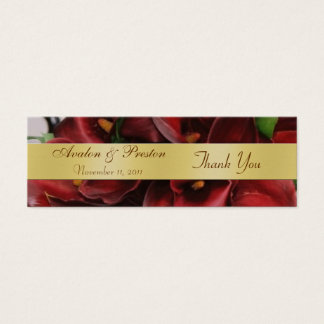 Burgandy Red Cali Lilies Floral Wedding Favour Tag