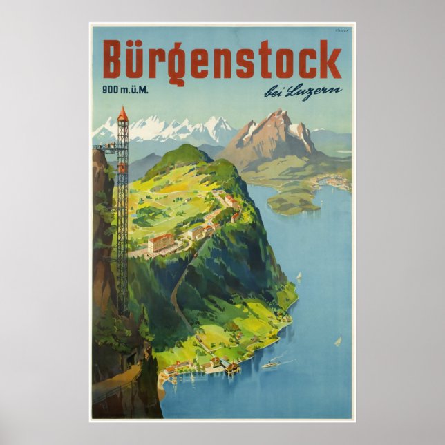 Bürgenstock bei Luzern,Switzerland,Travel Poster (Front)