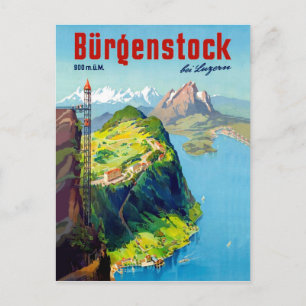 Burgenstock landscape, view point, Switzerland Postcard