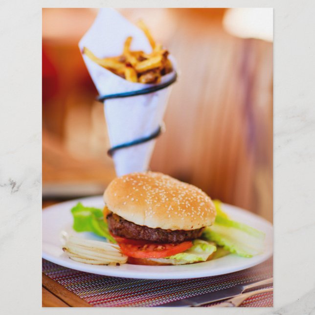 Burger and french fries flyer (Front)