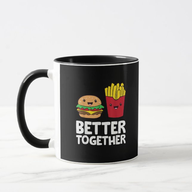 Burger And Fries Better Together Playful Graphic S Mug (Left)