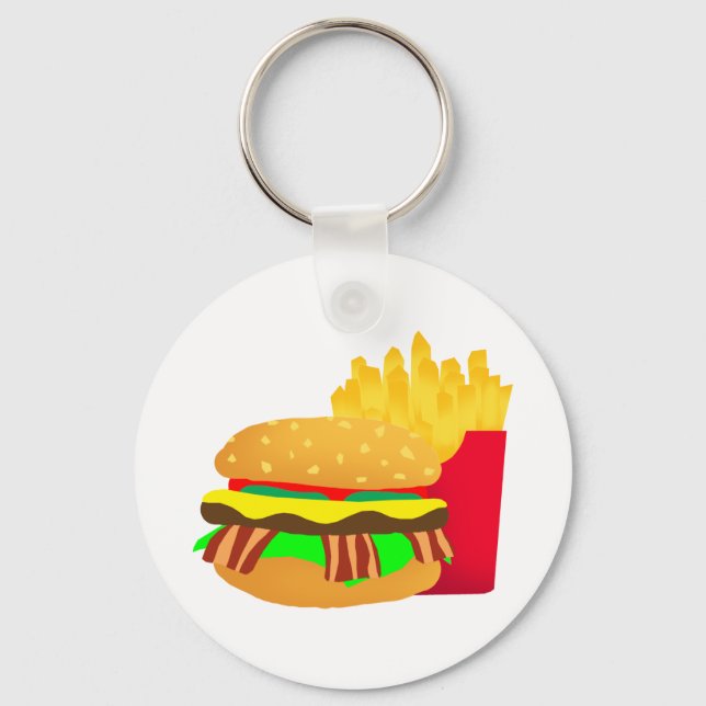 Burger and Fries Key Ring (Front)