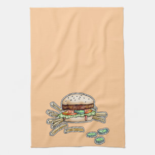 BURGER and FRIES KITCHEN TOWEL