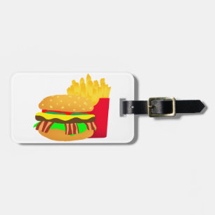 Burger and Fries Luggage Tag