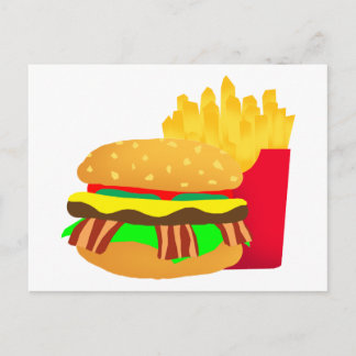 Burger and Fries Postcard
