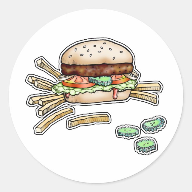 BURGER and FRIES STICKER (Front)
