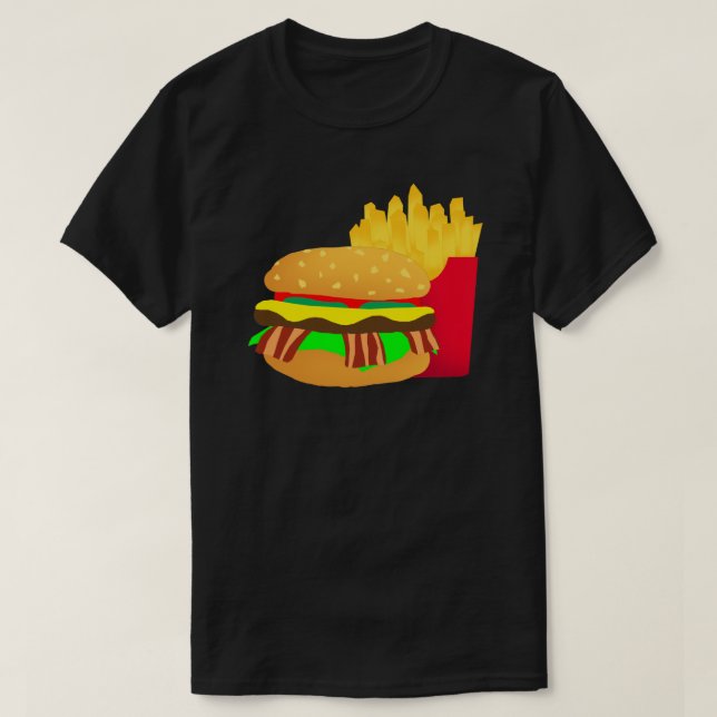 Burger and Fries T-Shirt (Design Front)