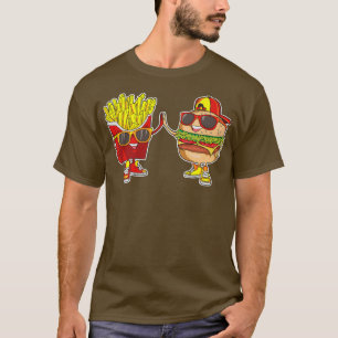 Burger and Fries Trendy Weird BFF Fast Food Who Lo T-Shirt