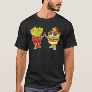 Burger And Fries Trendy Weird Bff Fast Food Who Lo T-Shirt