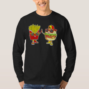 Burger And Fries Trendy Weird Bff Fast Food Who Lo T-Shirt