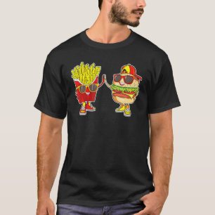 Burger And Fries Trendy Weird Bff Fast Food Who Lo T-Shirt