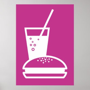 burger and lemonade pink taste explosion poster
