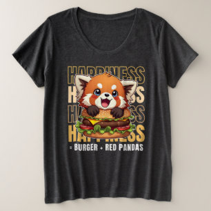 Burger And Red Pandas Make Me Happy Plus Size T-Shirt