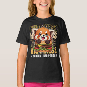 Burger And Red Pandas Make Me Happy T-Shirt