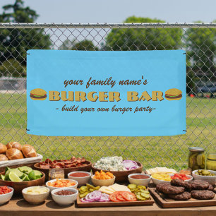 Burger Bar Backyard Barbecue BBQ Party Banner