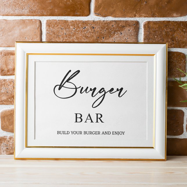 Burger Bar Wedding Sign Poster (Creator Uploaded)