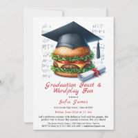 Burger Bash Graduation Celebration Invitation