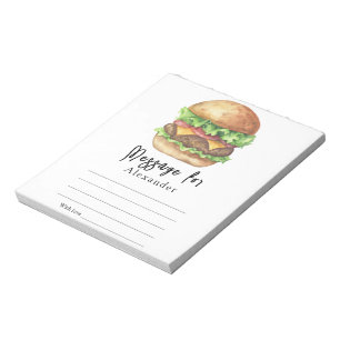 Burger BBQ Time Capsule Message Notepad