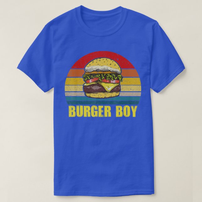 Burger Boy Cheeseburger Hamburger Lover Retro Vin T-Shirt (Design Front)